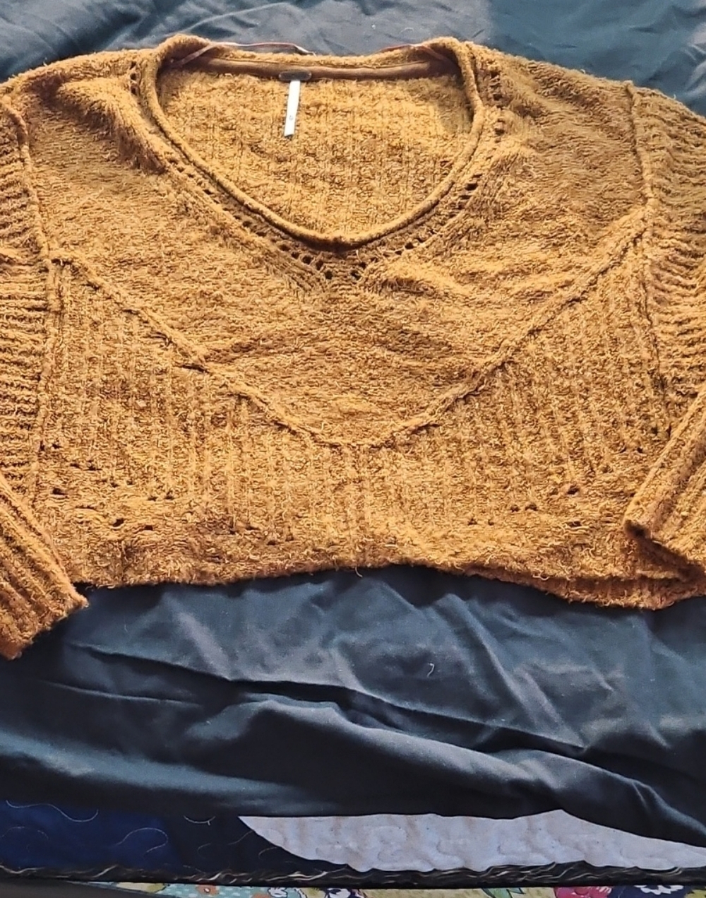 Free People V-Neck Sweater in Mustard